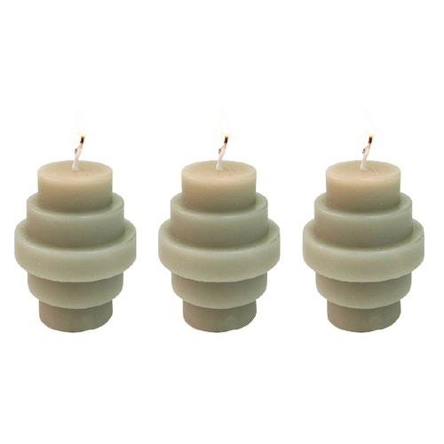 3x Urban Stacked 6.5cm Vanilla Scented Candle Home Fragrance - Smoke