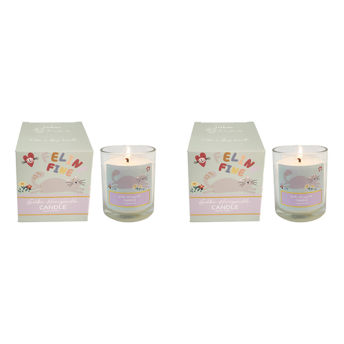 2x Urban Perfect Pets Cat Golden Honeysuckle 150g Glass Candle