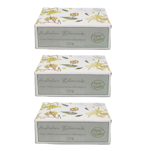 3PK Urban Australian Botanicals May Gibbs 150g Bar Soap - Green/Yellow