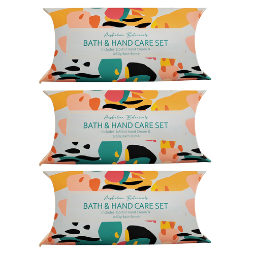 3x 2pc Urban Melody 50g Bath Bomb/50ml Hand Cream Care Set