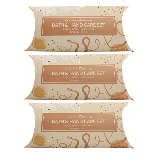 3x 2pc Urban Hailey 50g Bath Bomb & 50ml Hand Cream Care Set - Pink