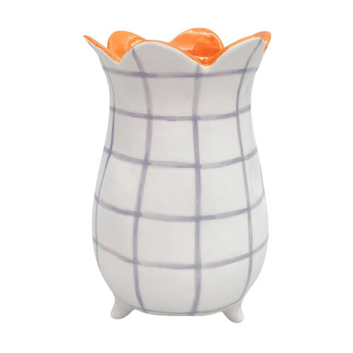 Urban Ceramic Halcyon Home Decor Flower Vase 18x12cm Mauve/Orange