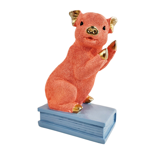Urban Ludicrous Pig 23cm Polyresin Bookend - Vibrant Pink