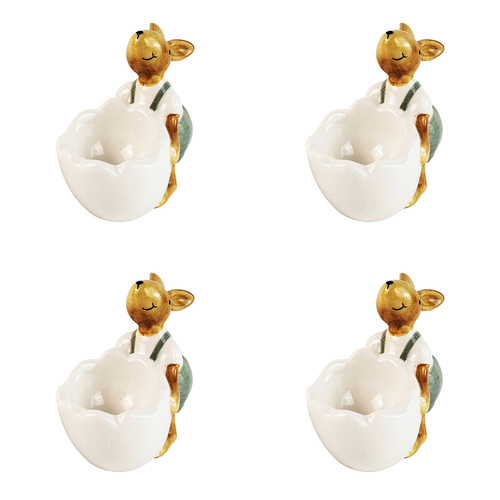 4x Urban Country Bunny Egg Cup Tableware Assorted