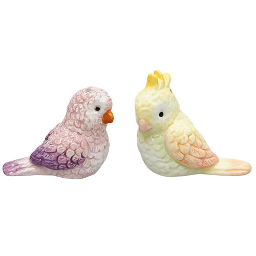 2pc Urban Ceramic Perdy Parrot Salt and Pepper Shakers Set 7x8cm Yellow/Purple