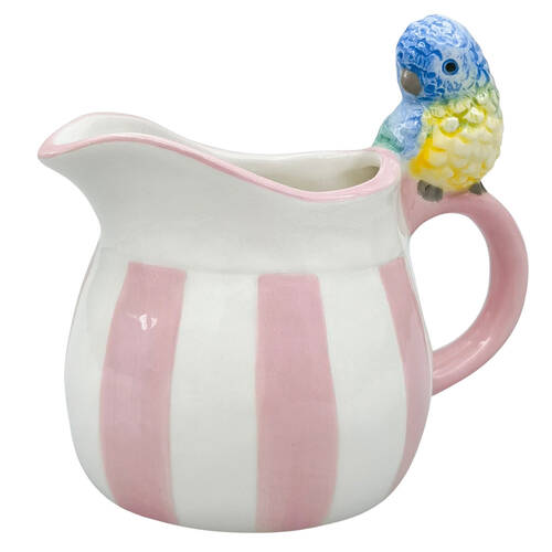 Urban Ceramic Perdy Parrot Pitcher Beverage Serving Jug 13x12cm Pink