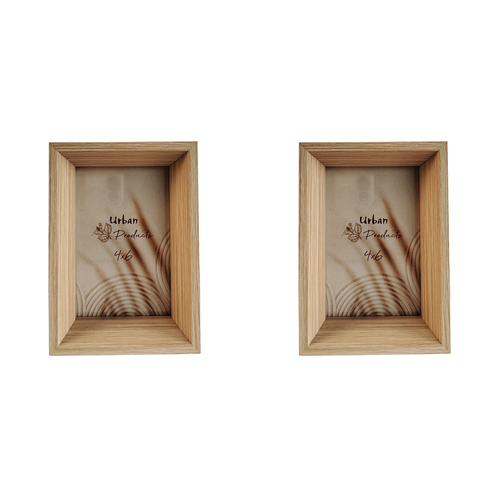 2x Urban Kolby Wooden 4x6" Photo Frame Picture Display Home Decor - Oak