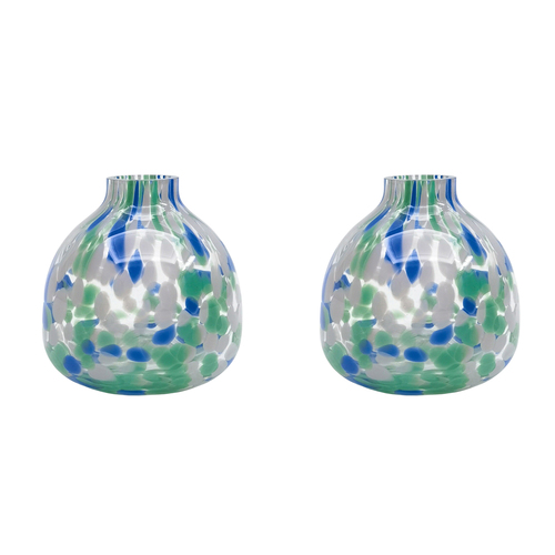 2PK Urban Jaslyn Speckle Glass Bud Vase Green Decorative Home Decor