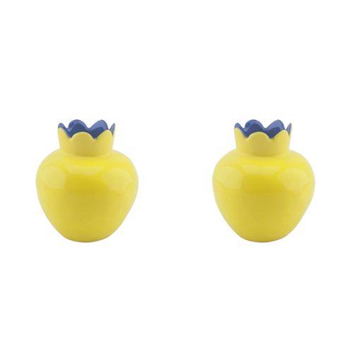2PK Urban Products Memphis Home Decor Vase Yellow 13cm