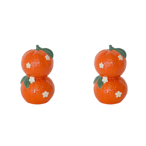 2PK Urban Tuscan Oranges Vase Orange 16cm Decorative Kitchen/Lounge Decor