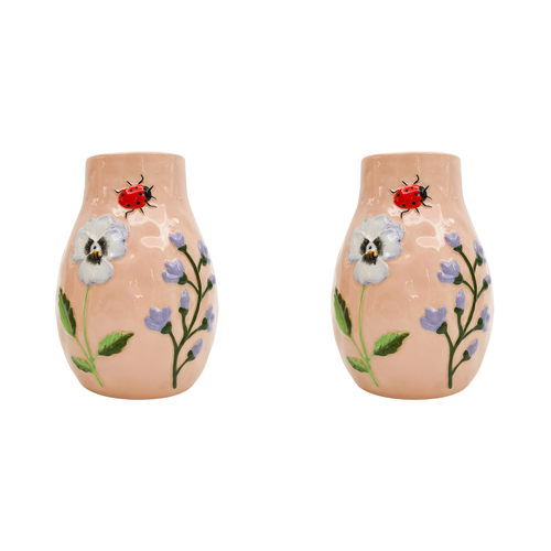 2PK Urban Ella Vase Pink 18cm Decorative Kitchen/Lounge Decor