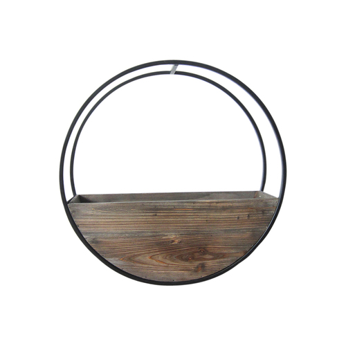 Urban 49cm Circle Wall Planter Garden Pot Medium - Brown