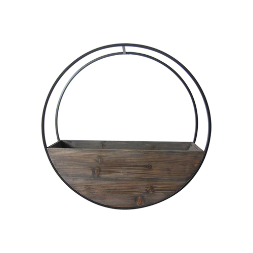 Urban 60cm Circle Wall Planter Garden Decor Pot Large - Brown