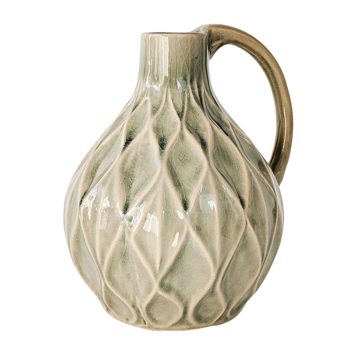 Urban Products Diamond Flower Vase Jug Home Decor Sage 16cm