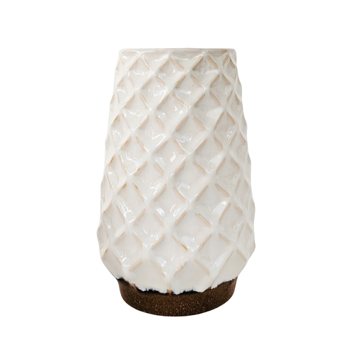 Urban Products Cross Hatch Vase Home Decor White 20cm