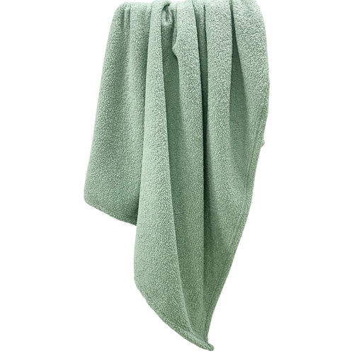 Urban Products Teddy Boucle Throw Blanket Sage 150x120cm