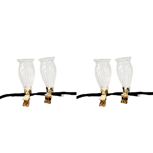 2x 2pc Urban Products Kinkora Flower Clip Vases Clear