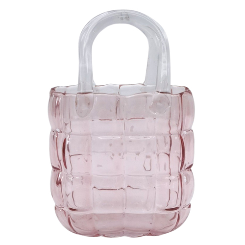 Urban Cushioned Handbag Glass Vase Pink Large 28cm Decorative Decor