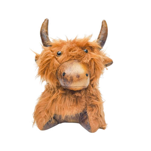 Urban Highland Cow Door Stopper Fabric 25x28cm Brown