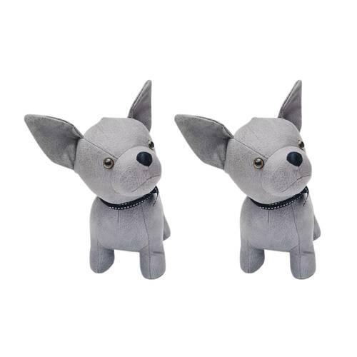 2PK Urban Dog Door Stopper Home/Room Decor Display 30cm Grey
