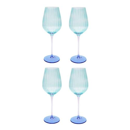 2x 2pc Urban Ellie Ombre Wine Glass Drinking Cup Aqua Blue 25cm
