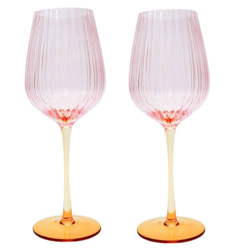 2pc Urban Ellie Ombre Wine Glass Drinking Cup Pink/Yellow 25cm
