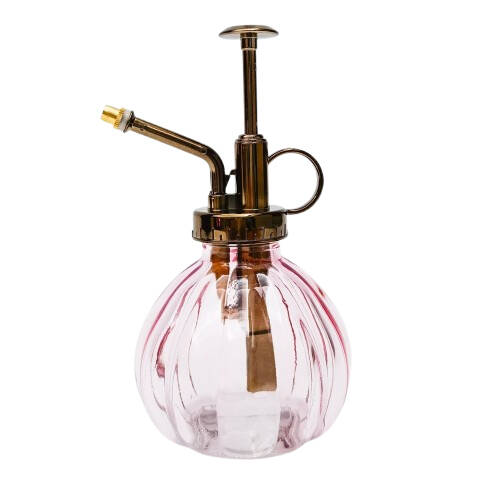 Urban Glass Water Mister Plant Watering Container Pink 16cm 