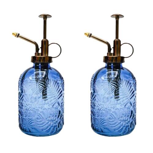 2x Urban Tropical Water Mister Plant Watering Container Blue 20cm 