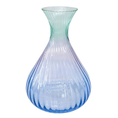 Urban Ellie Ombre 2L Glass Decanter Pitcher Jug 24x10cm Aqua Blue