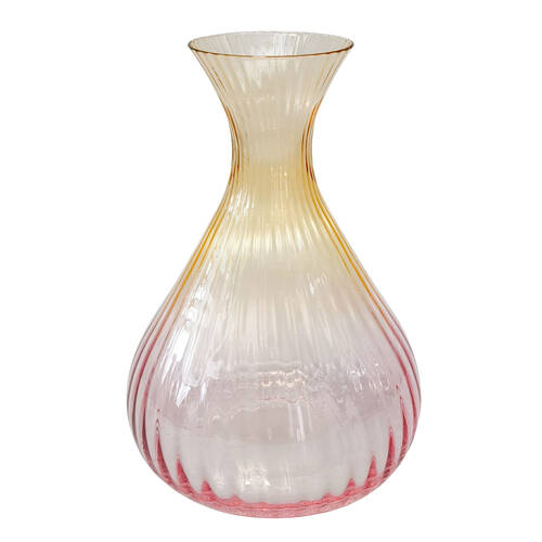 Urban Ellie Ombre 2L Glass Decanter Pitcher Jug 24x10cm Pink/Yellow