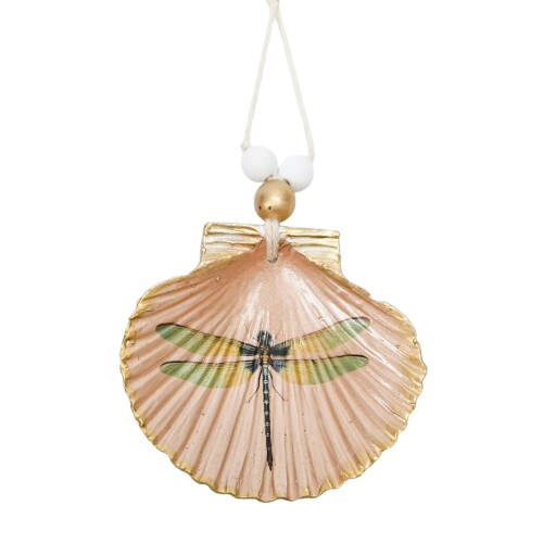 Urban Dragonfly Resin Shell Hanging Ornament Pink 19