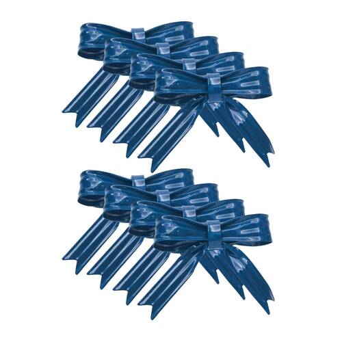 8PK Urban Bow Napkin Metal Ring Table Organiser Blue 6cm 