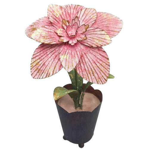 Urban Metal Lily Decorative Indoor Floral Stand 23x13cm Pink