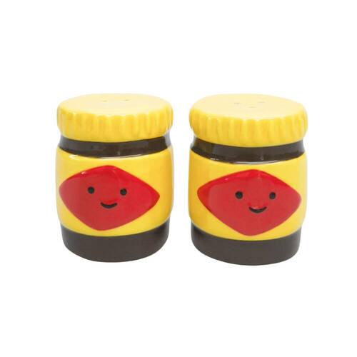 2pc Urban Ceramic OZ Icon Salt & Pepper Shakers Set 7x6cm Black/Yellow