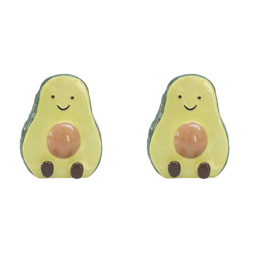 2PK Urban Ceramic Aimee Avocado Friends Vessel Decorative Vase 12x10cm Green