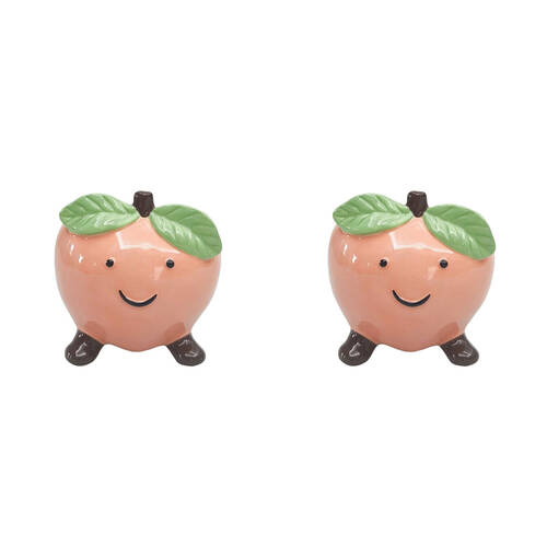 2PK Urban Ceramic Pinky Peach Friends Vessel Decorative Storage Vase 11cm Pink