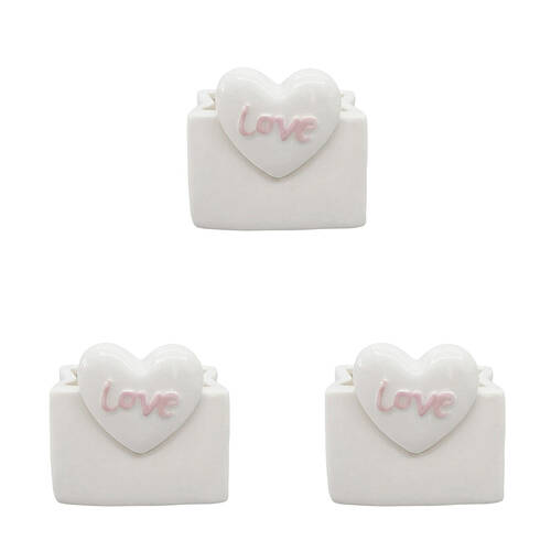 3PK Urban Ceramic Love Heart Vessel Home Decor Vase 7x8cm Pink/White