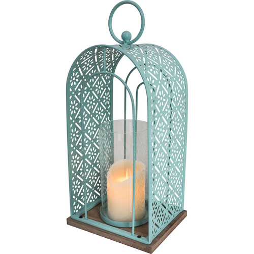 LVD Lantern Metal/Wood/Glass 41cm Candle Holder Home Decor Large - Sky