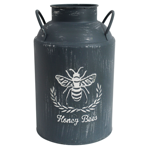 LVD Metal Urn Vintage Metal Honey Bee Print Small 20x20x32cm