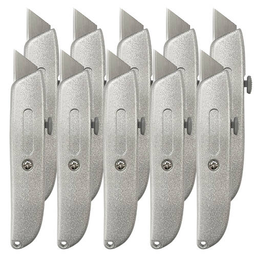 10PK Box Cutter Utility Knife w/Trapezoid Blade