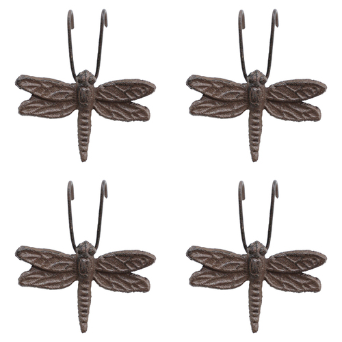 4PK LVD Rustic 8.5cm Pot Hanger Dragonfly Ornament Decor - Brown