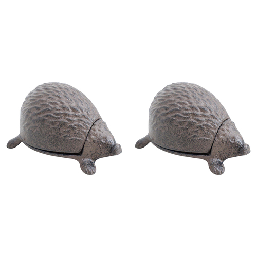 2PK LVD Cast Iron 10cm Keyhide Echidna Storage Trinket - Grey