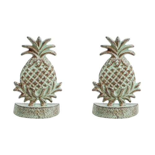2PK LVD Pineapple 15.5cm Cast Iron Doorstop Weighted Stopper Home Decor