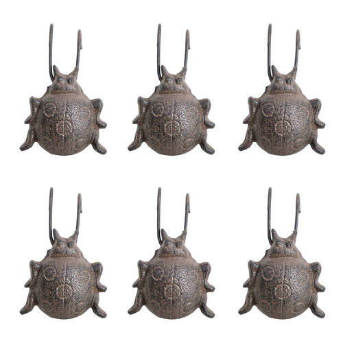 6PK LVD Cast Iron Pot Hanger Ladybug Home/Garden Decor 5x8cm - Brown