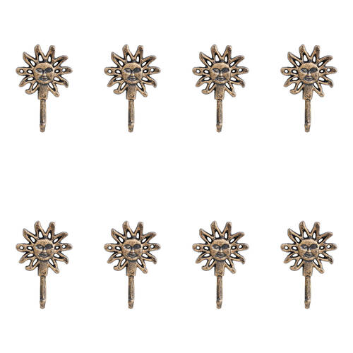 8PK LVD Cast Iron Wall Hook Home Decor 11x16cm - Celestial Sun
