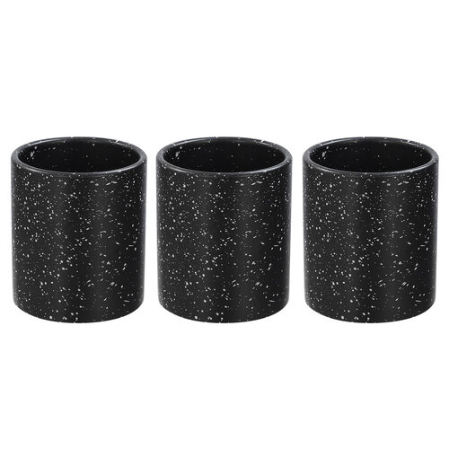 3x Boxsweden Bano 9cm Ceramic Bathroom Cup Holder - Black Speckle