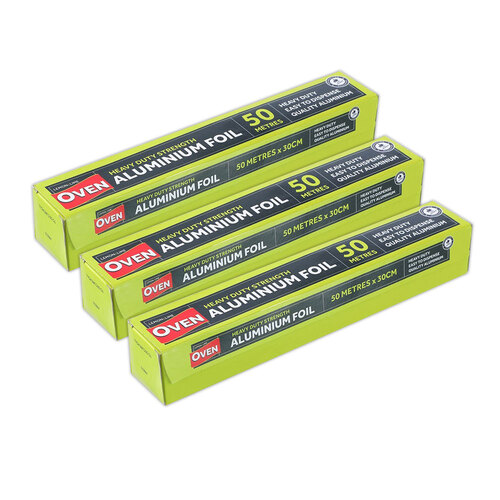 3PK Lemon & Lime Aluminium Foil Wrap Heavy Duty 50mx30cm Roll