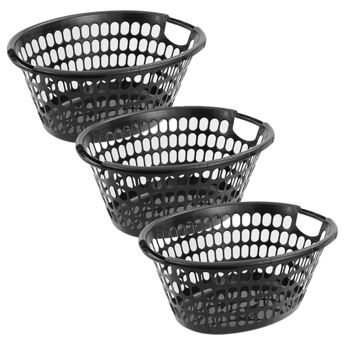 3PK Boxsweden Eco Essentials 58x46cm Oval Laundry Basket - Assorted