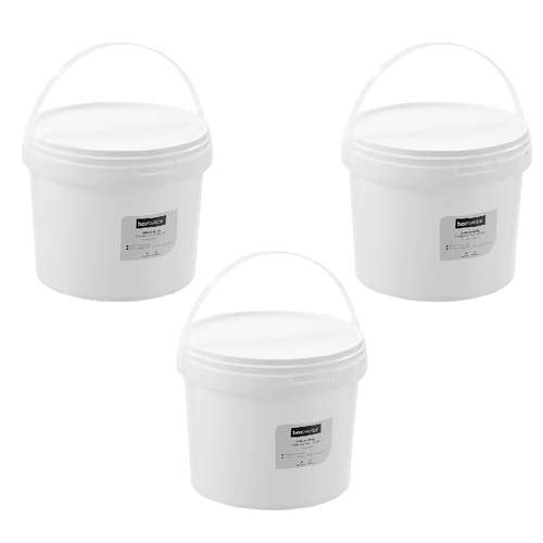 3PK Boxsweden 5L Heavy Duty Handled Pail Bucket - White