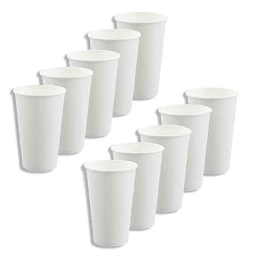 10x 20PK Lemon & Lime 480ml Disposeable Eco Paper Cup - White